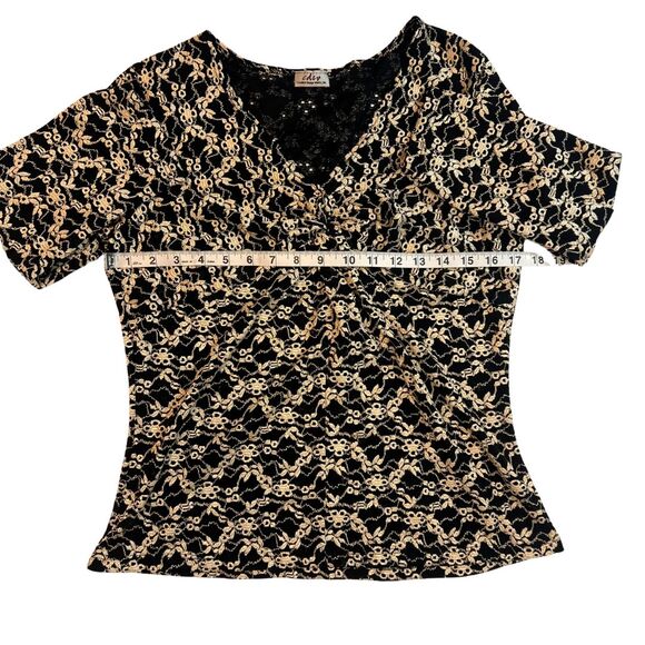 CDW Blouse Womens Large V Neck Long Sleeve Preppy Y2K Babydoll Fairycore Top - Picture 3 of 10